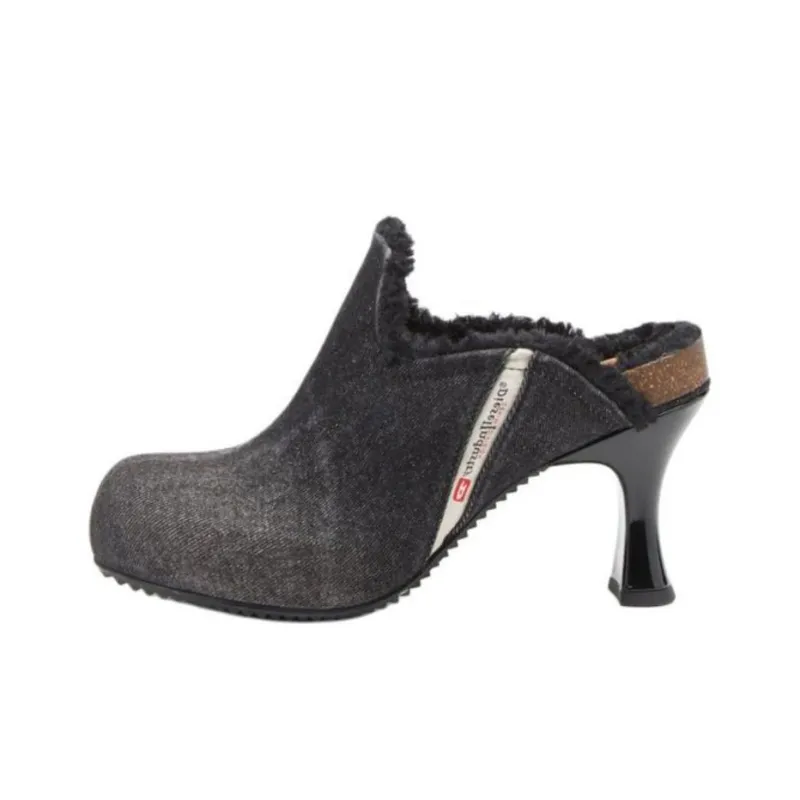 DIESEL D Woodstock 78mm Denim Mules Women's-0