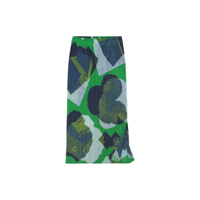 PLEATS PLEASE ISSEY MIYAKE Meteorite Casual Long Skirt Women's Green-2