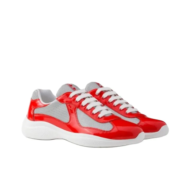 PRADA America's Cup Low-Top Casual Shoes Men's Red-2
