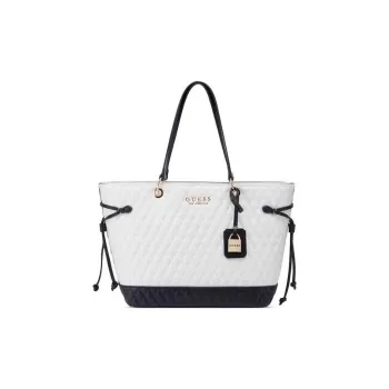 GUESS Leather Tote Bag Shopping Bag Shoulder Bag Handbag Women's Milk White