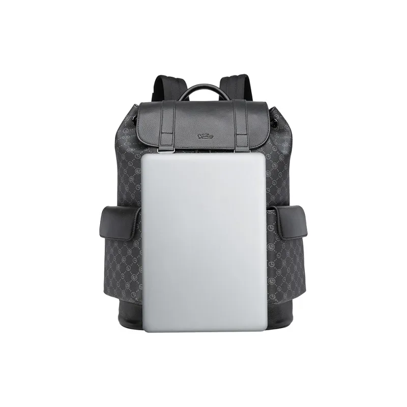 GOLDLION PVC Backpack Large Size Men's Black-3