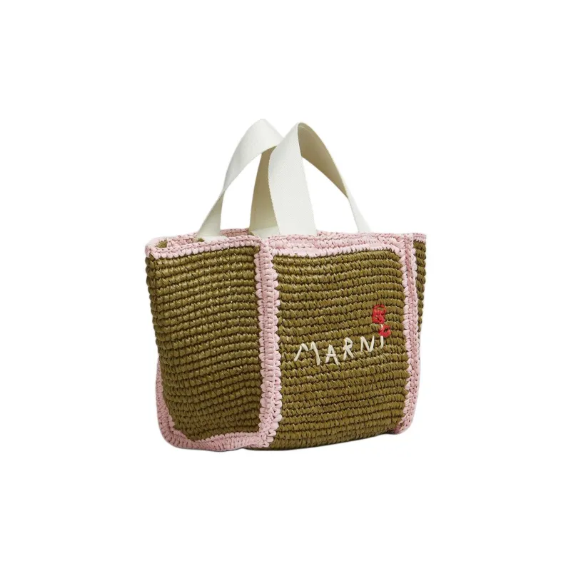 MARNI Viscose, Rayon Woven Bag Handbag Trumpets Women's Brown & Pink-1