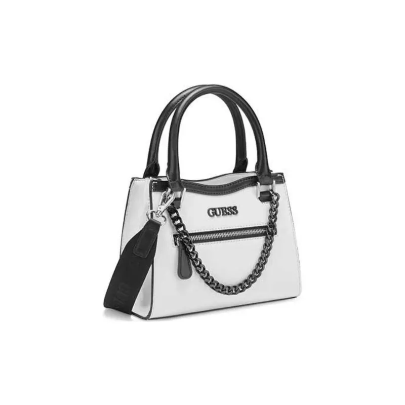 GUESS Faux Cow Leather Handbag Shoulder Bag Crossbody Bag Small Size Women's White & Multicolor-1