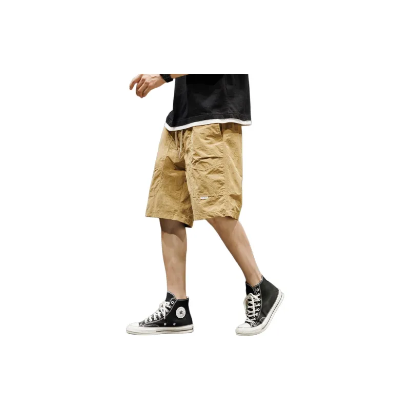 Tonlion Casual Shorts Men Ginger Yellow-3