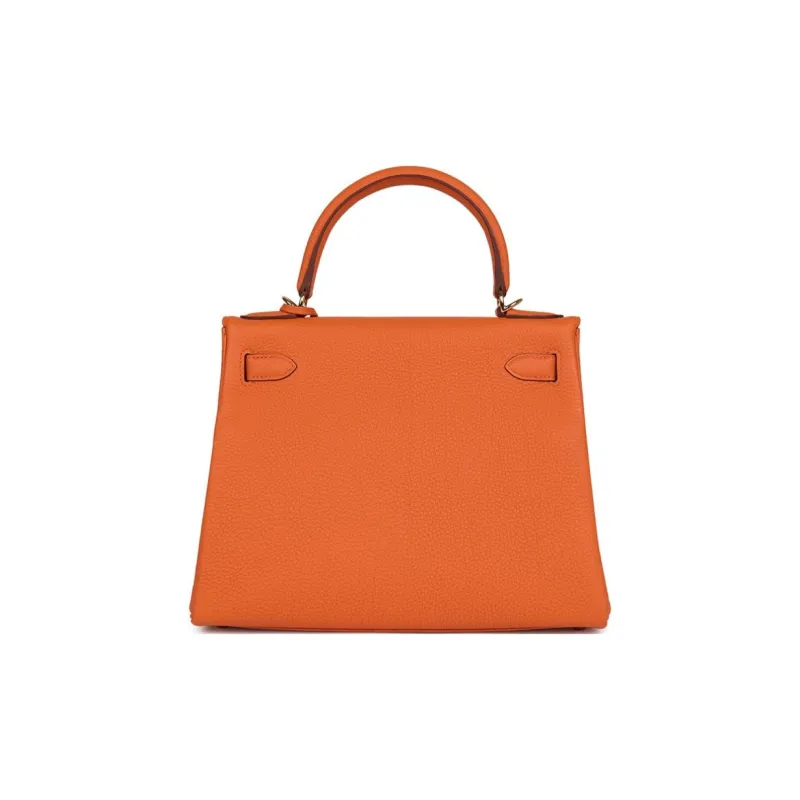 HERMES Togo Calfskin Handbag Regular Women's 93 Orange Hermes Orange Combo-3