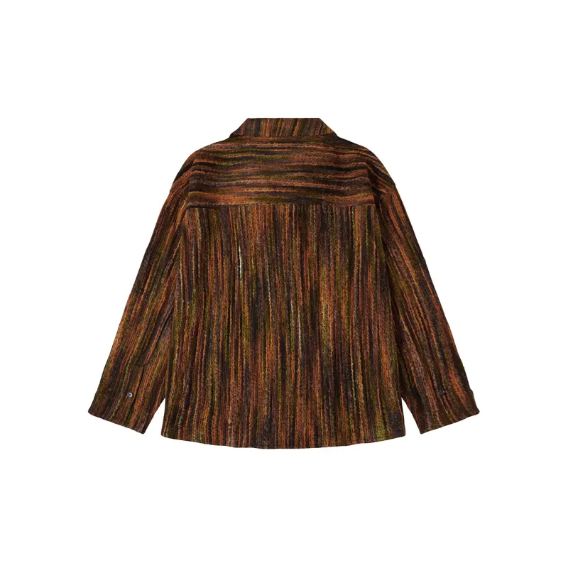 N MAX Jackets Unisex Orange Orange Brown Stripes-1