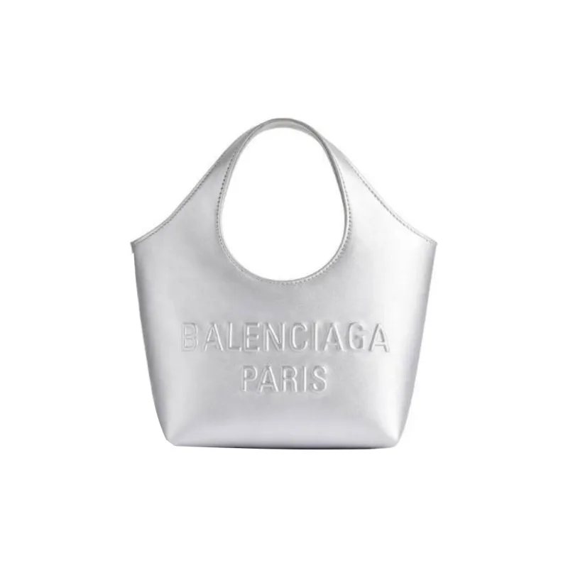 Balenciaga Mary Kate Calfskin Tote Bag, Shopping Bag, Handbag Extra Small Women's Silver-0