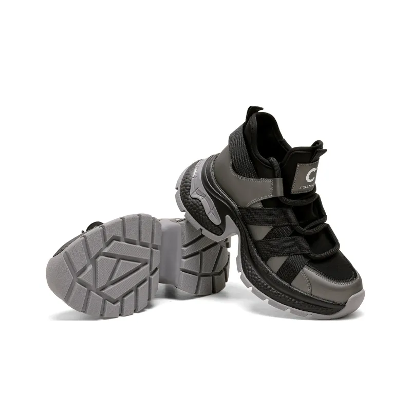 C°BANNER Low Top Chunky Sneakers Women's Black Gunmetal-4