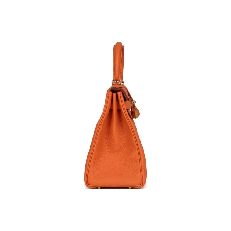 HERMES Togo Calfskin Handbag Regular Women's 93 Orange Hermes Orange Combo-2