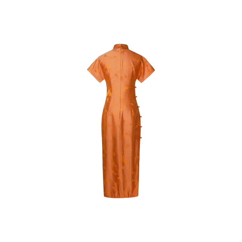 Clothes Cut By Time Cheongsam Women's Orange-1