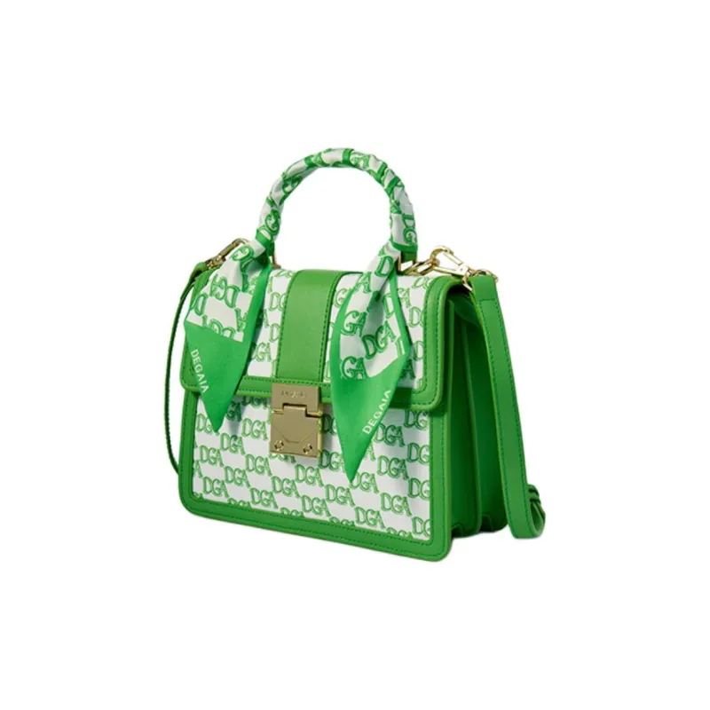 DEGAIA Cow Leather Shoulder Bag Crossbody Bag Handbag Small Size Women's Green-1