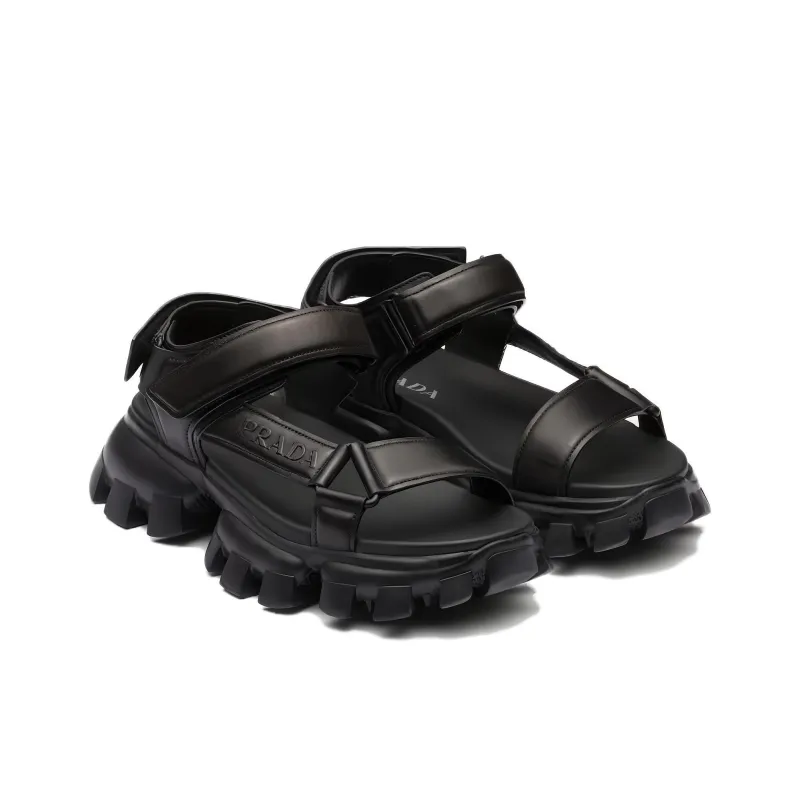 PRADA Nastro Sandal Black Leather-3