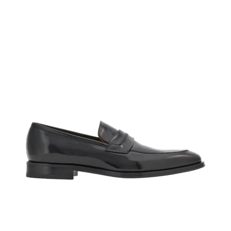 FERRAGAMO Pointed-toe Leather Loafers-1