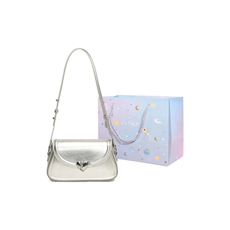 GOX PU Shoulder Bag, Crossbody Bag Regular Women's White/Silver/Black/Red-3