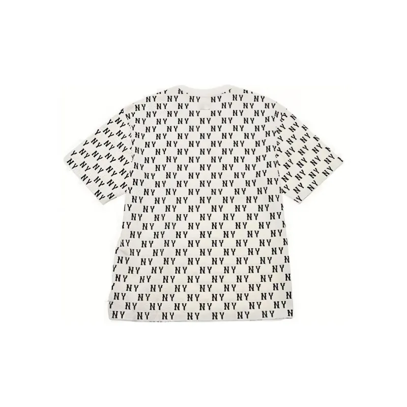 MLB New York Yankees T Shirts Unisex Cream-1