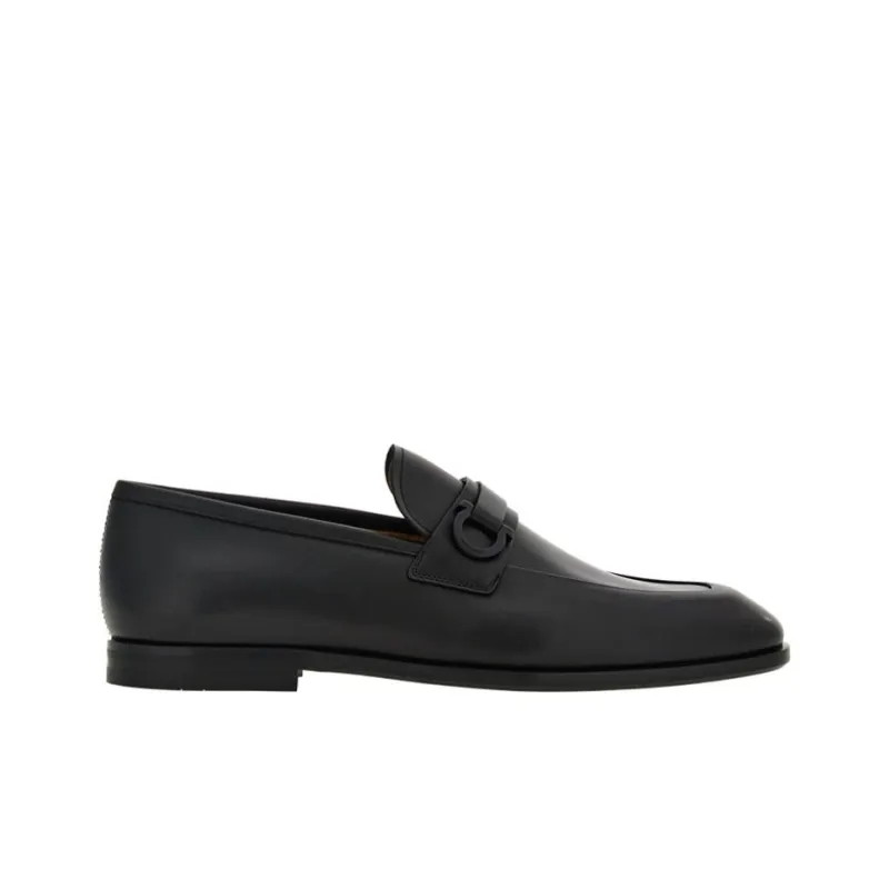 FERRAGAMO Gancini-buckle Leather Loafers-1