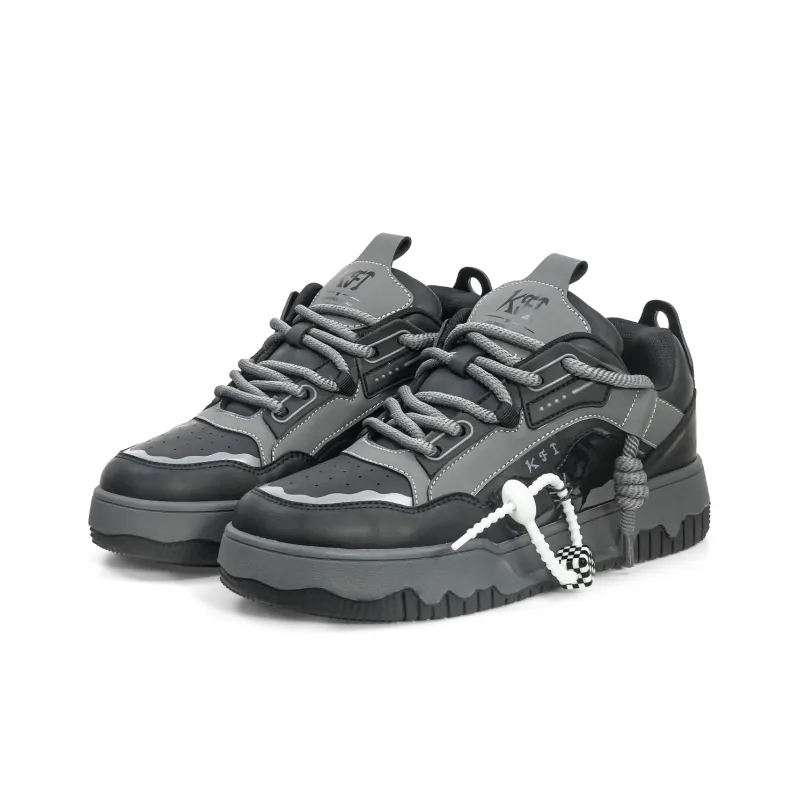 KFT Puffy Shoes Cushioning, Abrasion Resistant, Height Increasing Low Top Skateboard Shoes Unisex-15