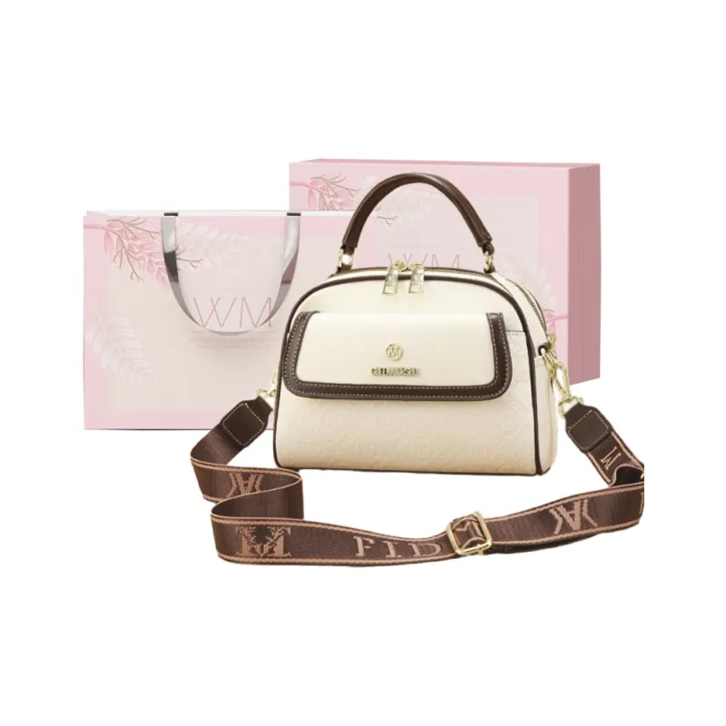 Weymond PVC One Shoulder Handbag Crossbody Bag Women's White Black-0
