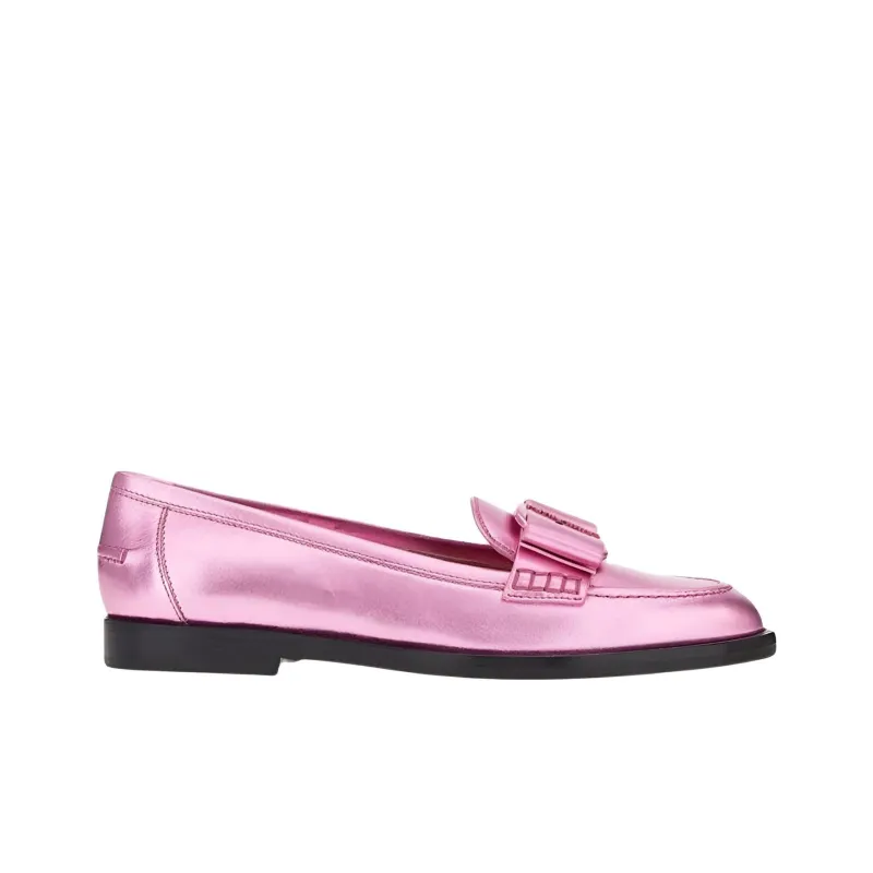 FERRAGAMO Casual Single Shoes Low Heel 3cm Women's Pink-1