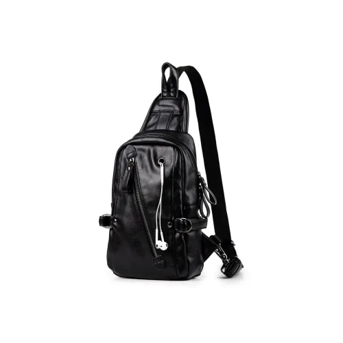 VIHUS PU Sling Bag Regular Men's Black