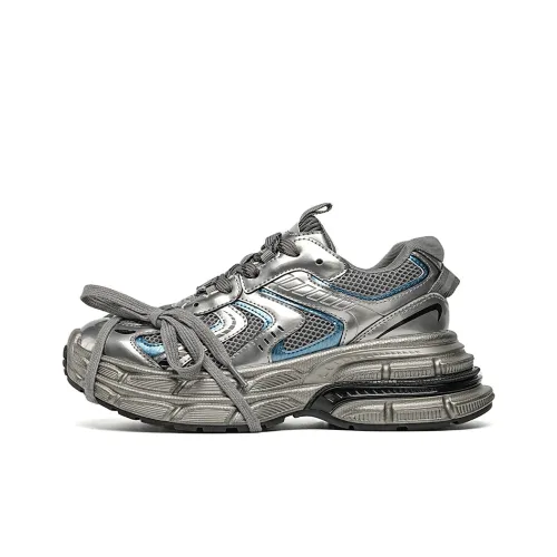 EBLAN Chunky Sneakers Women's Low-Top Gunmetal