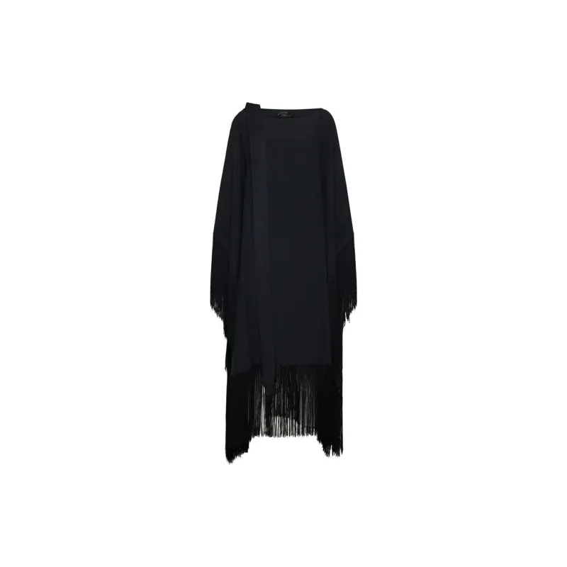 TALLER MARMO Fringed One shoulder Midi Dress-1