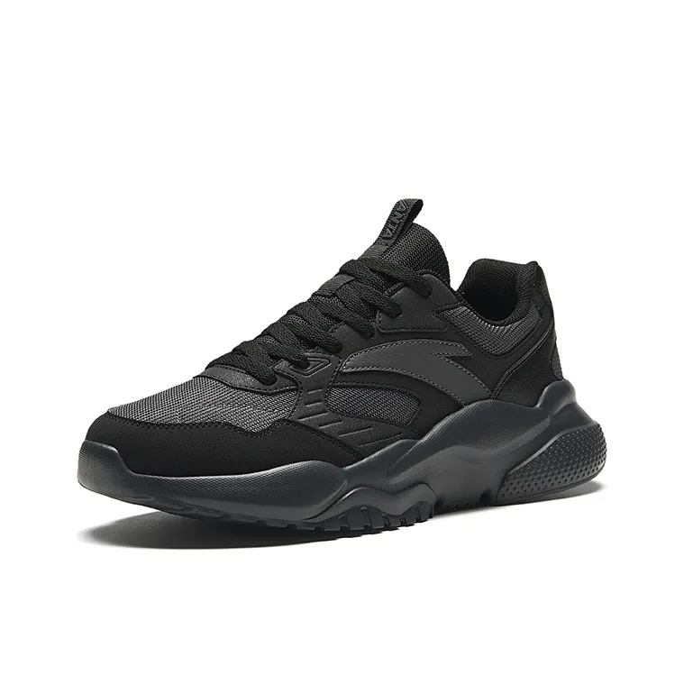 Anta Cushioned Slip Resistant Low Top Casual Shoes Men's Black-1