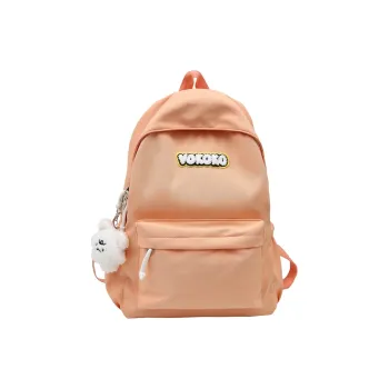 BRABOSTON Nylon Backpack Unisex Peach Pink/Ecru/Black/Pink/Burgundy/Light Blue