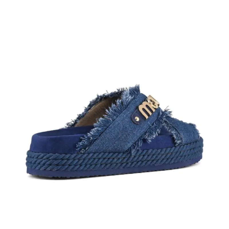 MOU Slide Slippers Women's Denim-2