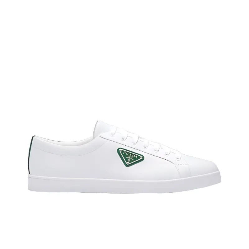 PRADA Brushed Sneakers Leather White White Mango-1