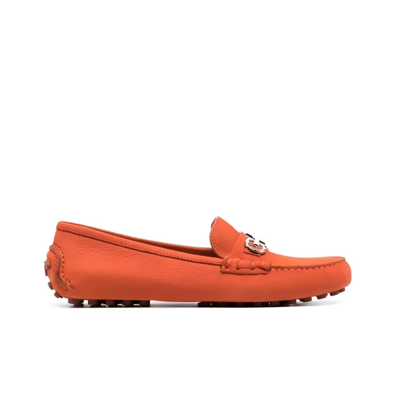 FERRAGAMO Gancini Loafers Women's Orange-1