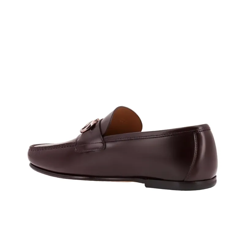 FERRAGAMO Gancini Loafers Men's Brown-3