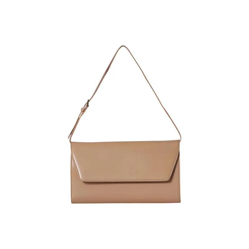 THE ROW Goatskin Evening Bag, One Shoulder Clutch Regular Women's Warm Chestnut Brown-0