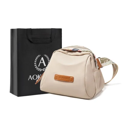 AOKANG Fabric Commute Bag, Dome Bag, Shoulder Bag Regular Women's Ecru/Extreme Night Black