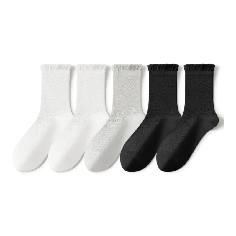 SHIWAJI Mid Calf Socks Women's 5 Pack-11