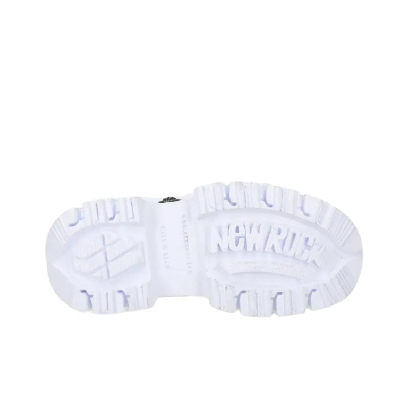 NEW ROCK Mid-Top Casual Shoes Unisex White Pink-8