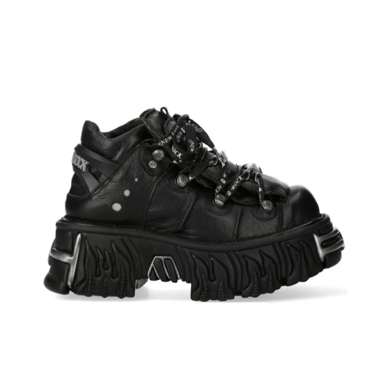 NEW ROCK Low-Top Casual Shoes Unisex Black-1