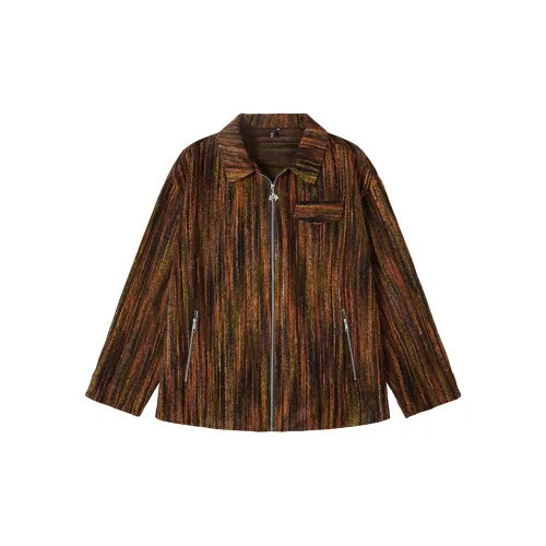 N-MAX Jackets Unisex Orange Orange Brown Stripes