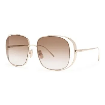 LOEWE Metal Irregular Shape Sunglasses Unisex Gold