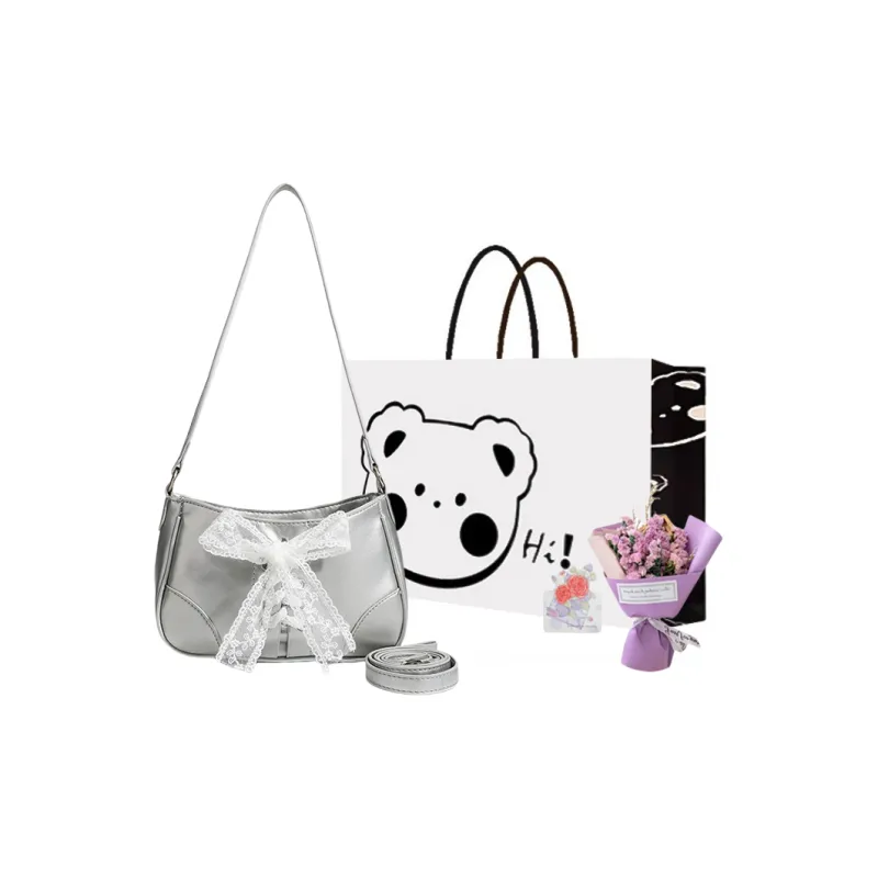 NX DOUGHNUT PU Handbags Shoulder Bags Regular Women's White/Silver-6