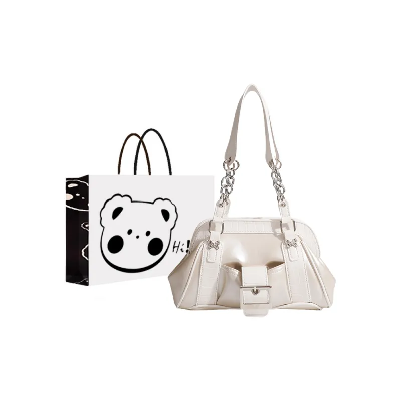 NX DOUGHNUT PU Shoulder Bag Women's Ecru-1