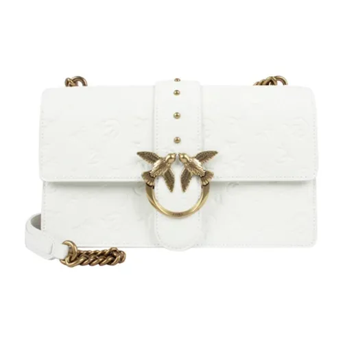 PINKO SIMPLY Leather And Chain Shoulder Strap Swallow Bag Shoulder Bag Mini Women's White