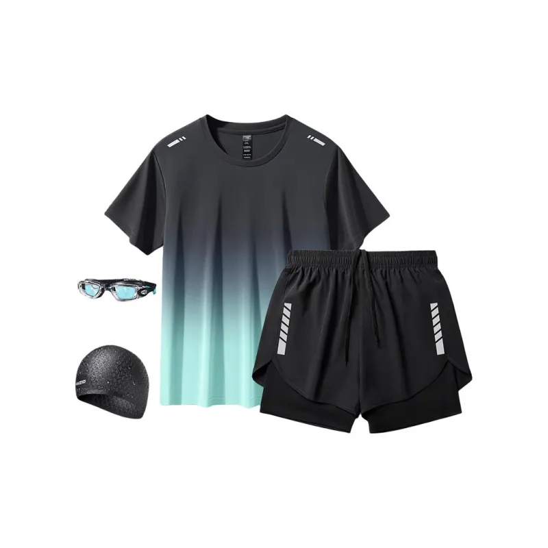 Yalu Preferred Swimming Sets Polyester+Elastane Fitness Running Sports Track & Field Badminton Casual Men's-6
