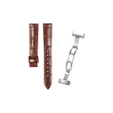 Multicolor Style-Brown Genuine Leather Silver-Tone Buckle