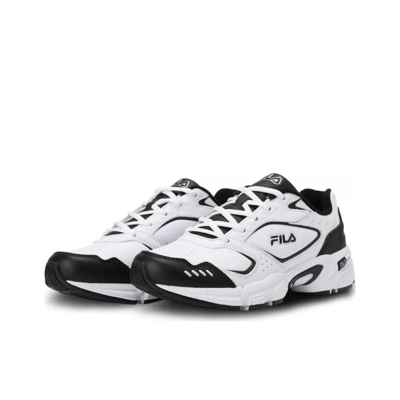 FILA Memory Decimus Anti Slip Wear Resistant Low Top Running Shoes Unisex White Black-2