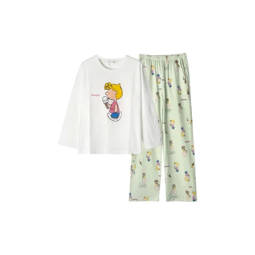 Beiyan x SNOOPY Pajama Set Women's White