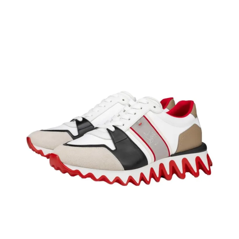 CL LUBOTING Wear Resistant Low Top Casual Shoes Men's White Black Brown-2
