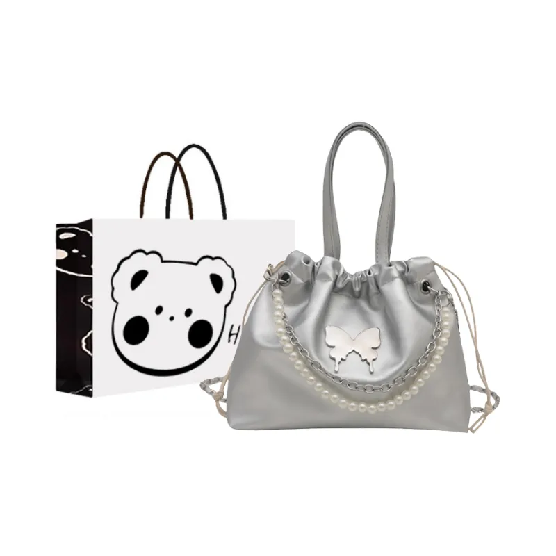 NX DOUGHNUT Pu Backpack Regular Women's Black/Ecru/Silver/Pink-6