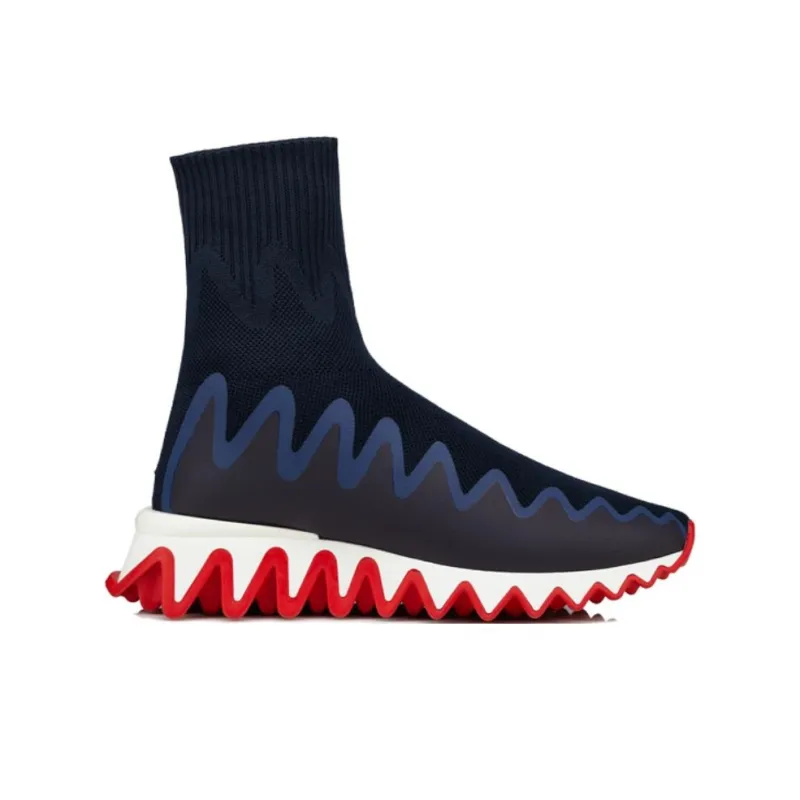 CL LUBOTING Sharky Slip Resistant High Top Sports Casual Shoes Women's Blue-1