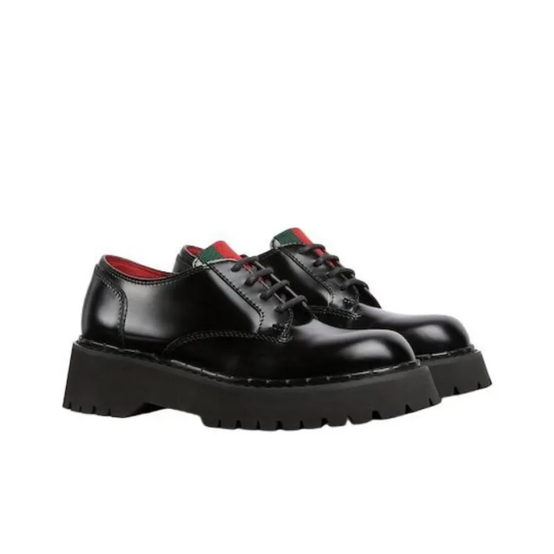 GUCCI Women's Web Lace Up 'Black' Women's-2
